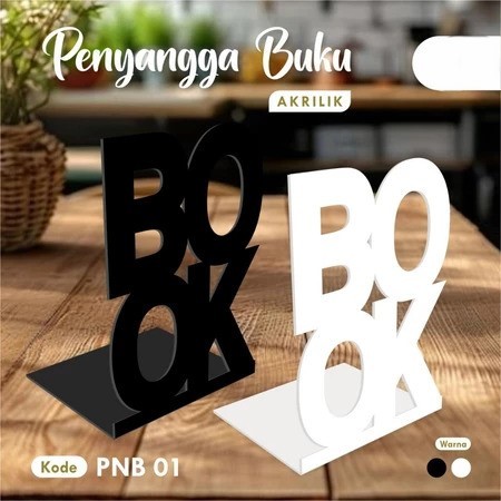 Penyangga Buku Akrilik Multifungsi Meja Kerja - Stand Display Buku Akrilik Serbaguna