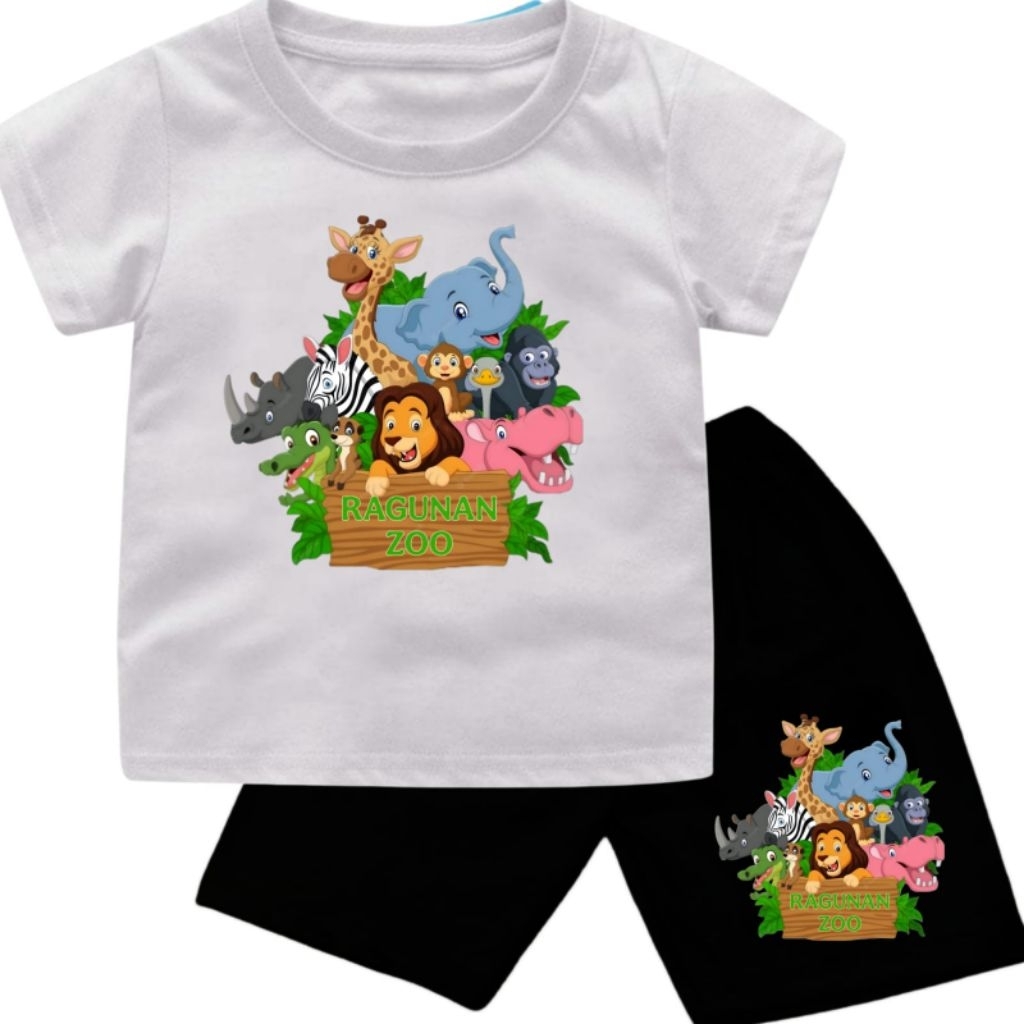 STARKIDS_99/Setelan kaos anak Laki-laki Dan perempuan 1-11Tahun Gambar WISATA RAGUNAN ZOO