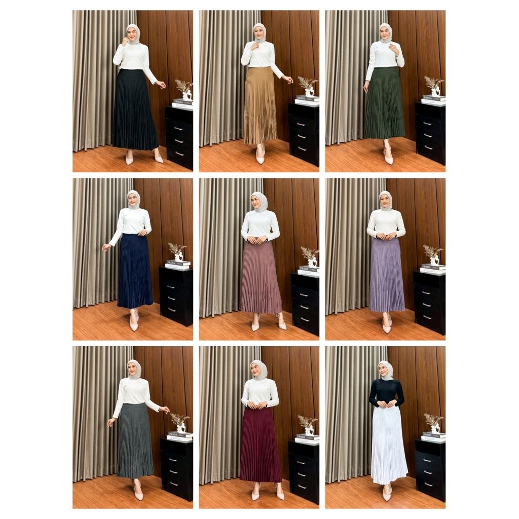 rok plisket lebar payung jumbo - rok plisket -rok plisket wanita - rok plisket premium