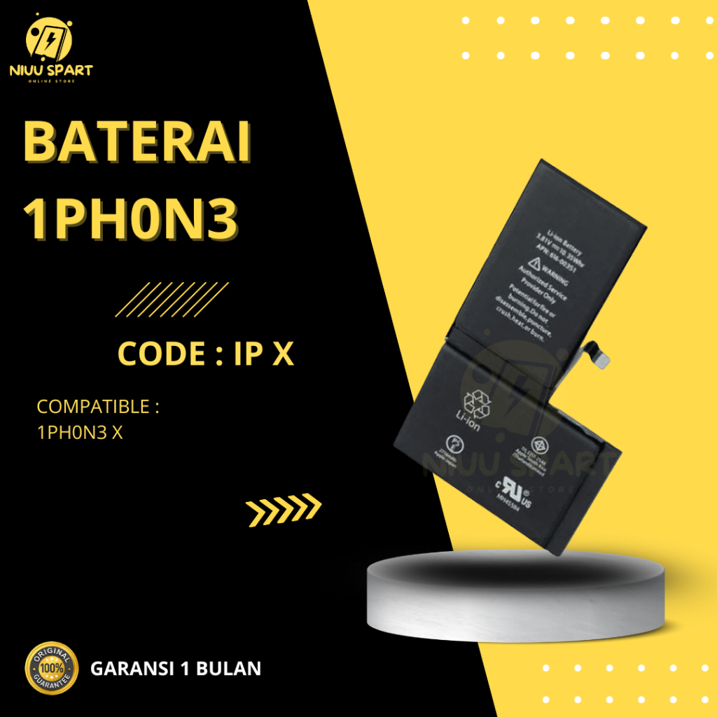 BATERAI BATTERY IPHONE X DOUBLE [IC POWER] ORIGINAL