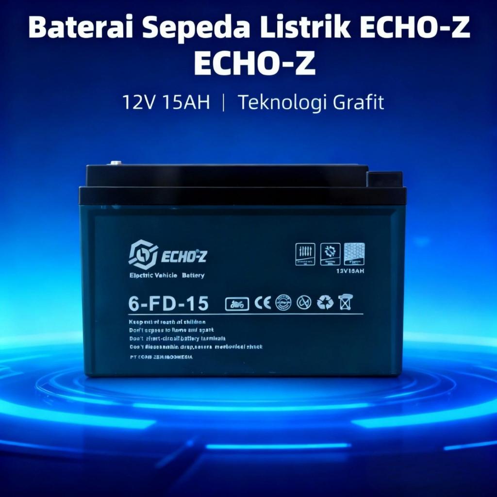 AKI SEPEDA LISTRIK ECHO-Z BATERAI SEPEDA LISTRIK 12V15AH AKI KERING UNIVERSAL SEGALA MERK SELIS