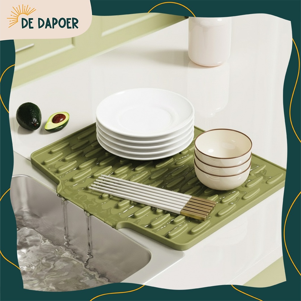 Alas Silikon Anti Slip Tempat Peniris Pengering Cuci Piring Alas Meja Dapur Tempat Wajan Panci Serba