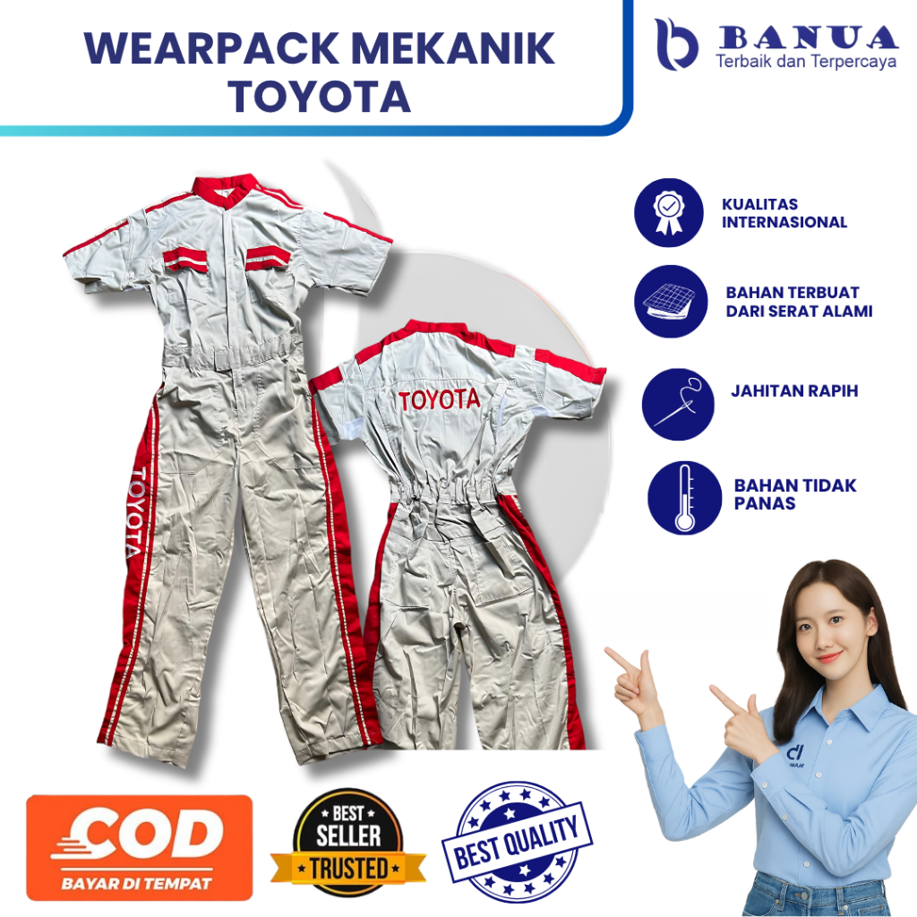 BIG SIZE Wearpack Standar Toyota Mobil | Wearpack Safety | Seragam Bengkel | Seragam Pria Toyota