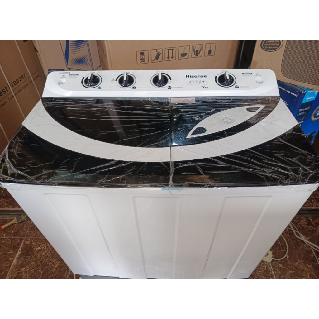 Mesin cuci 2 tabung 12kg  mesin cuci Hisense WSHS1213UB  mesin cuci 2 tabung