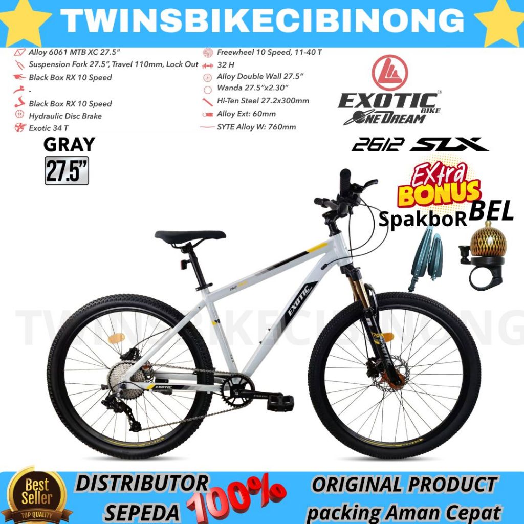 Sepeda MTB Exotic  27,5 Exotic 2612 SLX 10SPEED REM HYDRAULIC ALLOY