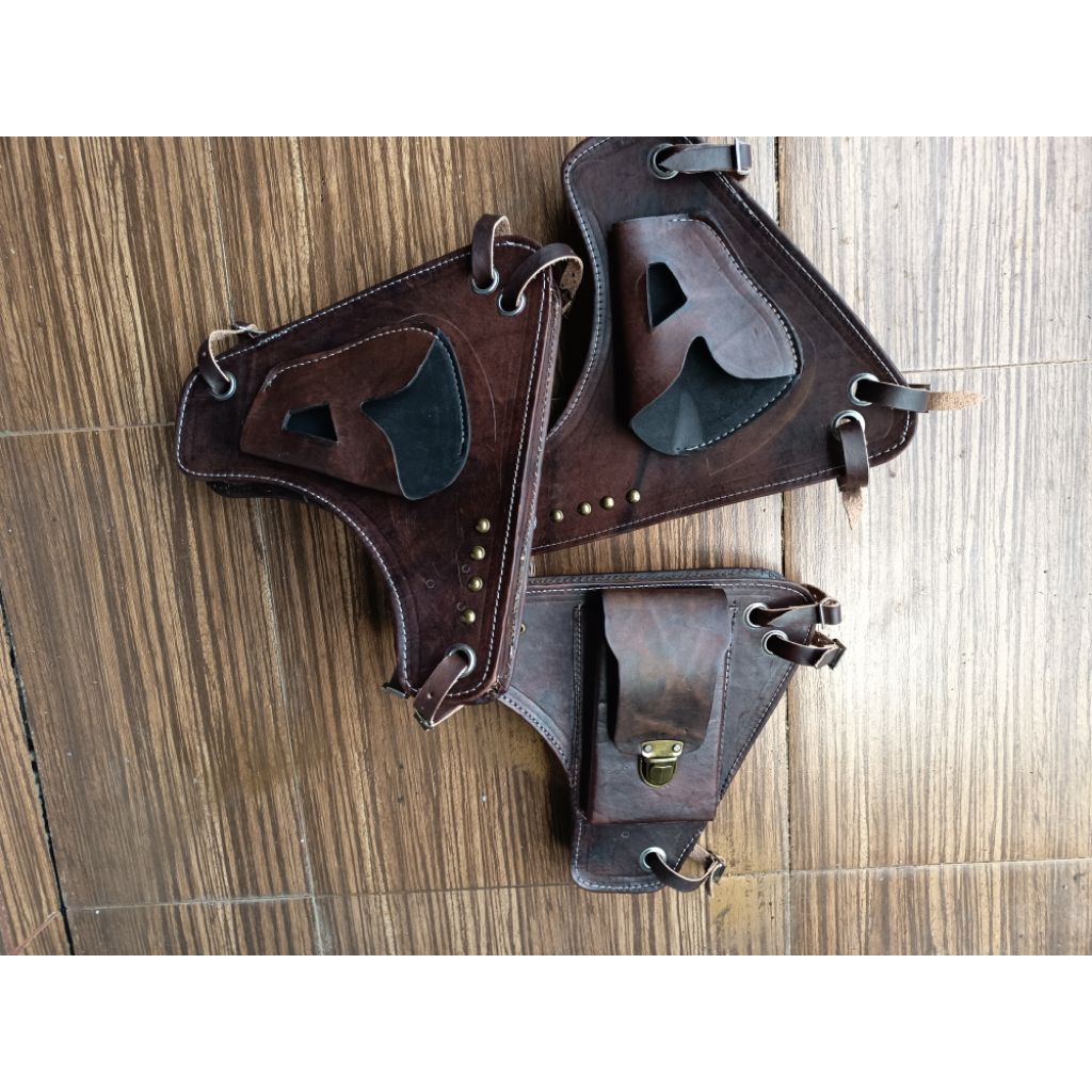Tas Tengah Pistol Kulit untuk sepeda tua