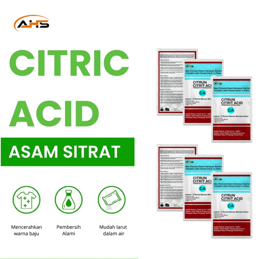 Serbuk Pembersih Sebaguna Sachet 10gr Citrun Citric Acid Sitrun Asam Sitrat Sacheet Kemasan Praktis 