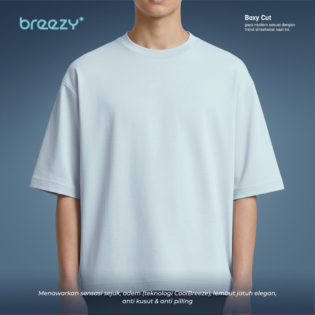 BREEZY Kaos T-Shirt Boxy Cut Danbowl 210 RWDMAN | Illusion Blue Color