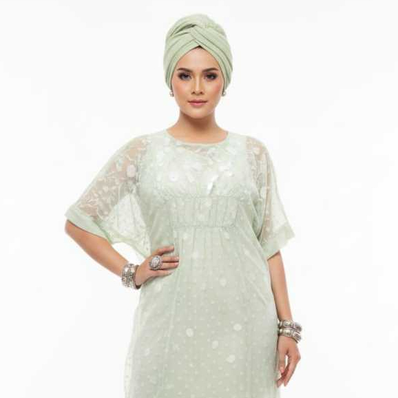 Eprise Kaftan N - ME06B Green | Gaun Maxi Wanita Muslim | Dress Kaftan | Dress Lebaran