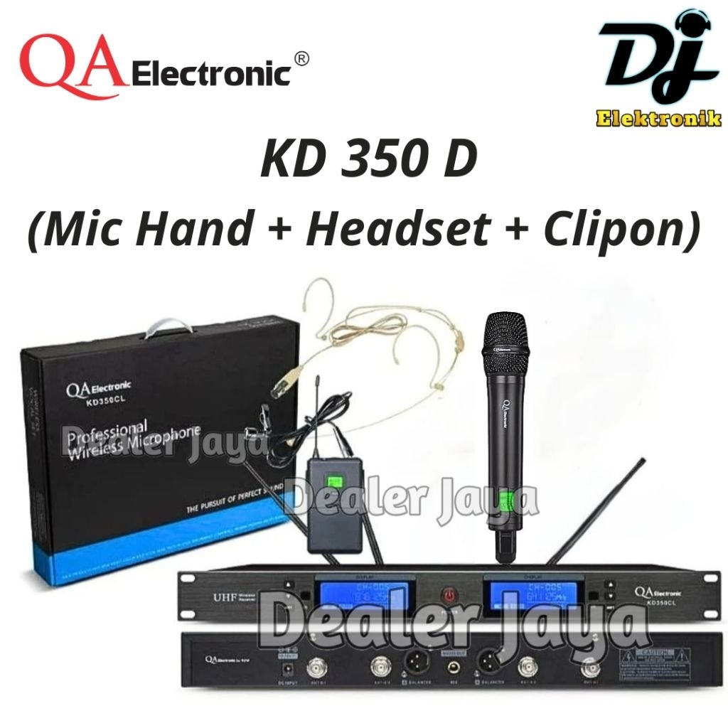 Mic Wireless QA Elektronik KD 350D - (1 Mic Hand + 1 Clip On Headset)