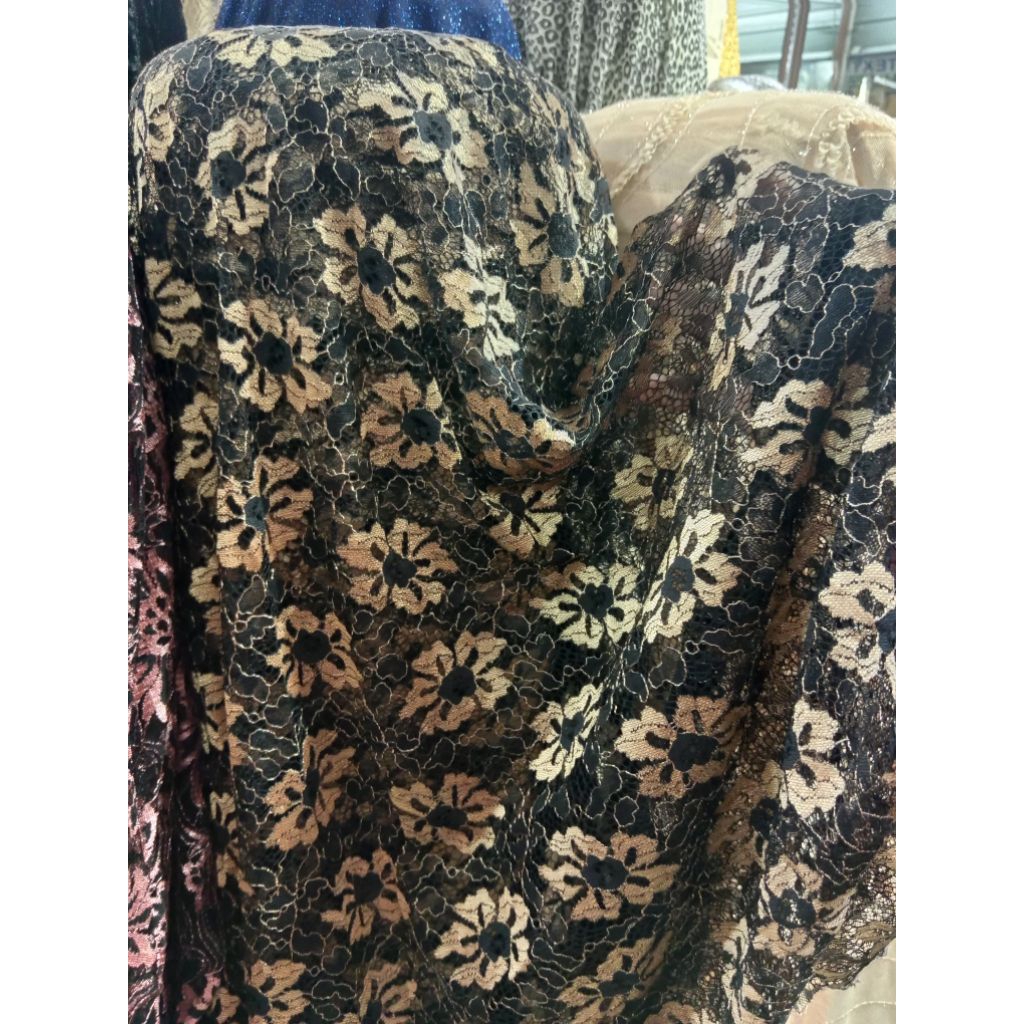 bahan kain tile twoton metalik tile brukat korea