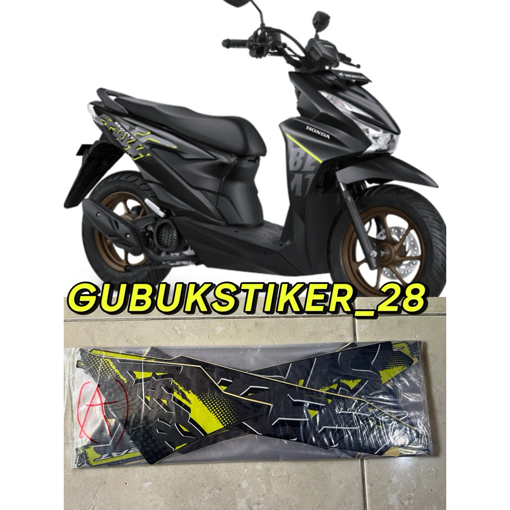 ORIGINAL STRIPING STIKER LIS BODY MOTOR HONDA BEAT STREET 2025 HITAM LIS HIJAU