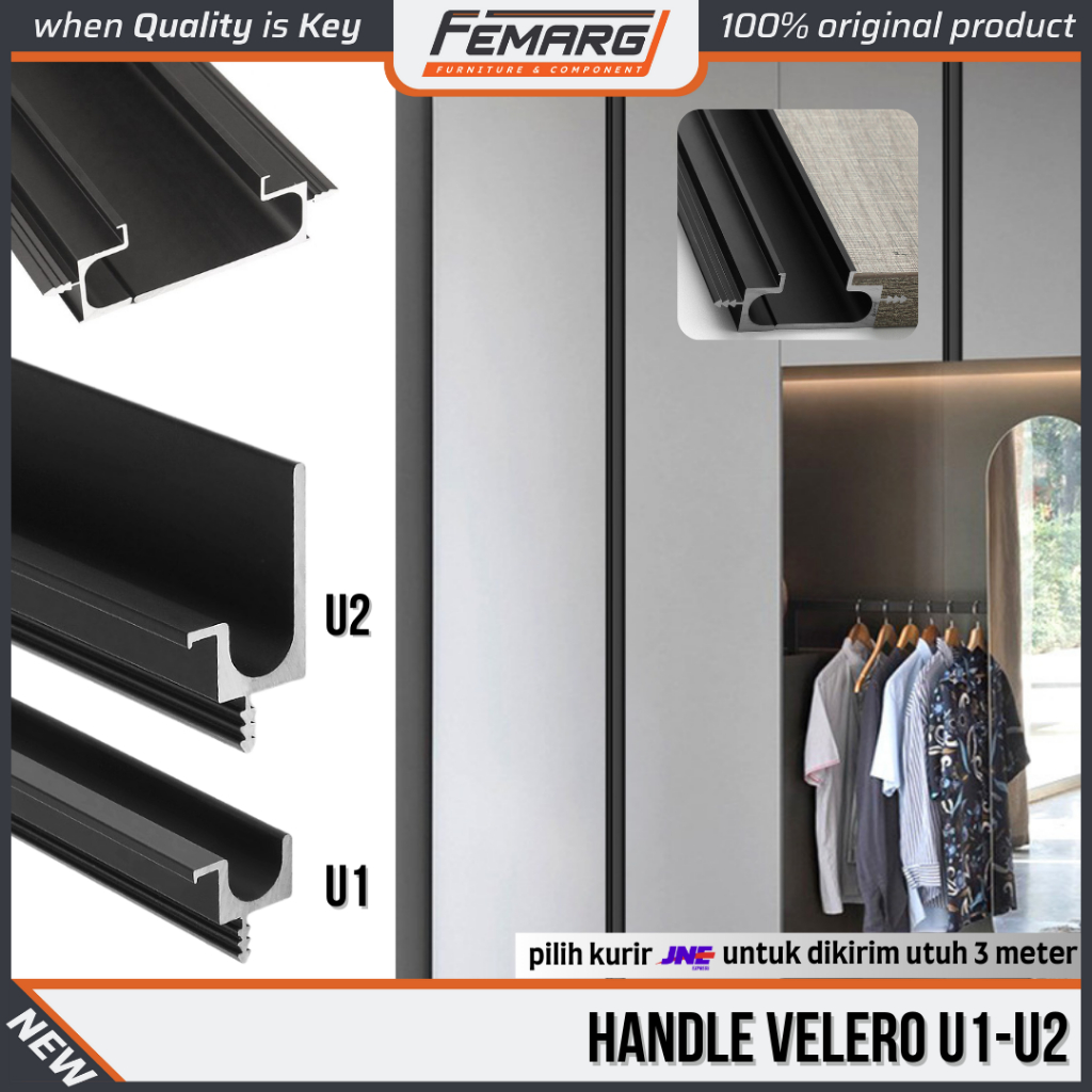 End  cap handle aluminium velero U1 & U2