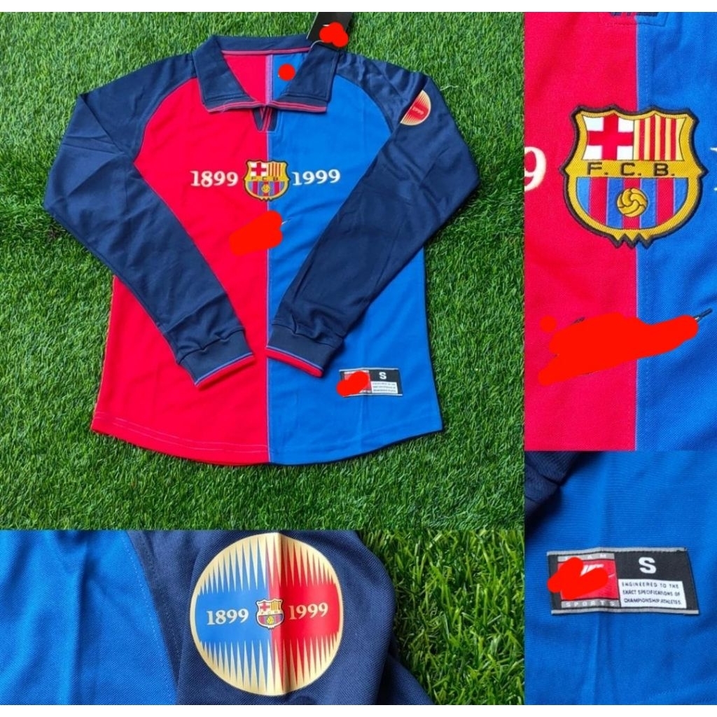 Jersey Kaos Baju Bola Barcona Barca Barka Barce Home Away 3rd Third Cente Centenary 100 Tahun Longsl