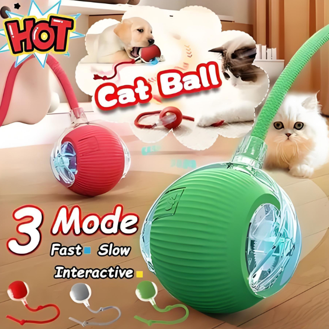 [Lelang habis]Bola Kucing Mainan Bola Tali Kucing Anjing Cat Rolling Ball Mainan Listrik Cerdas