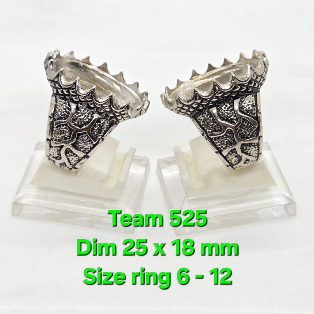 Ring emban kwanjing cirebonan dim 25x18 cakar motif / emban pirus alpaka super 525 eceran