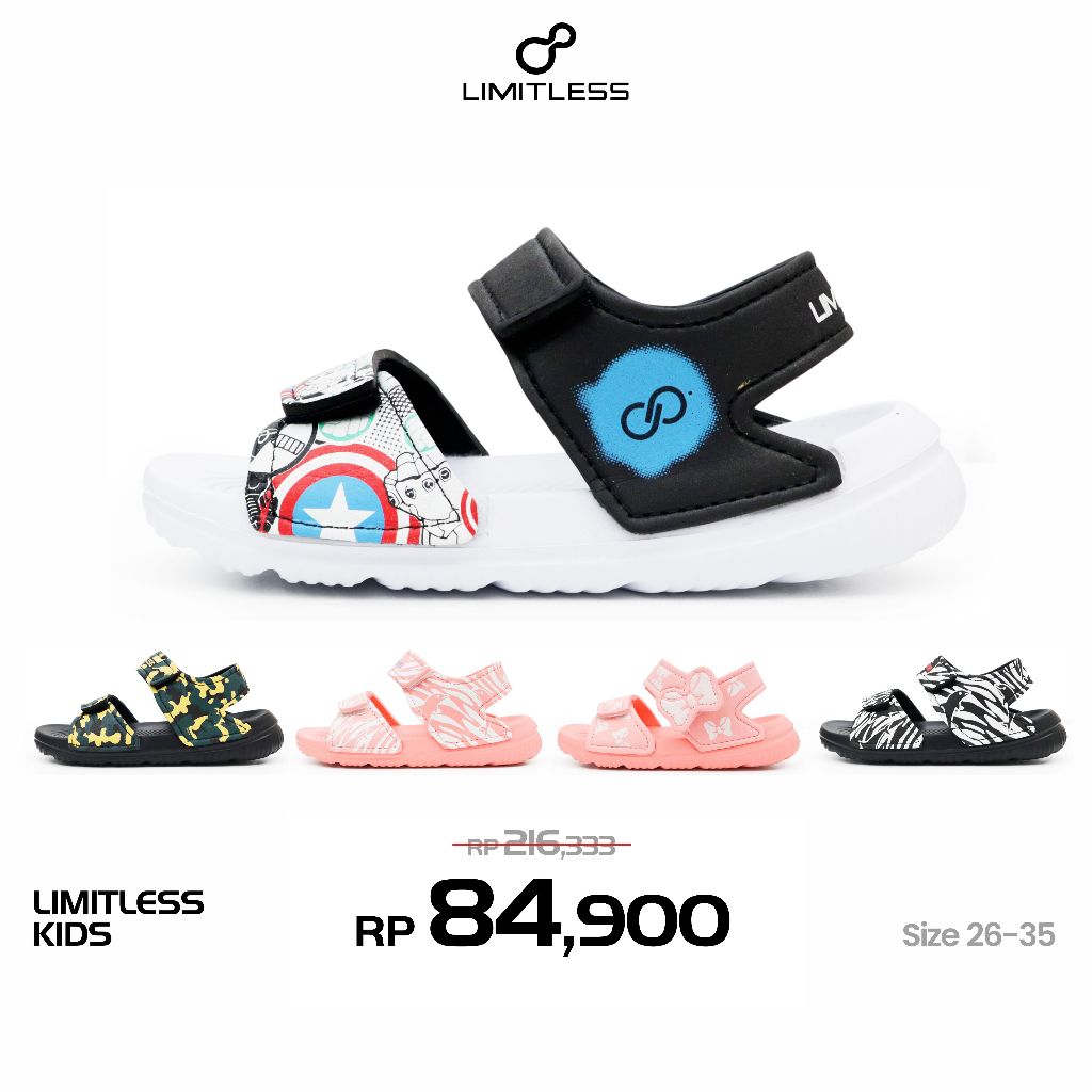 LIMITLESS Sandal Anak Laki Laki Selop Sepatu Sendal Anak Cowok Karakter Kekinian Terbaru 2026