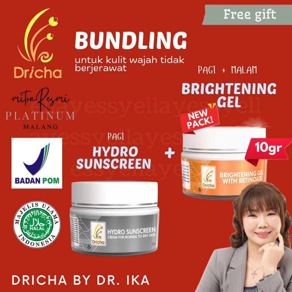 Dricha bundling hydro sunscreen+brightening gel