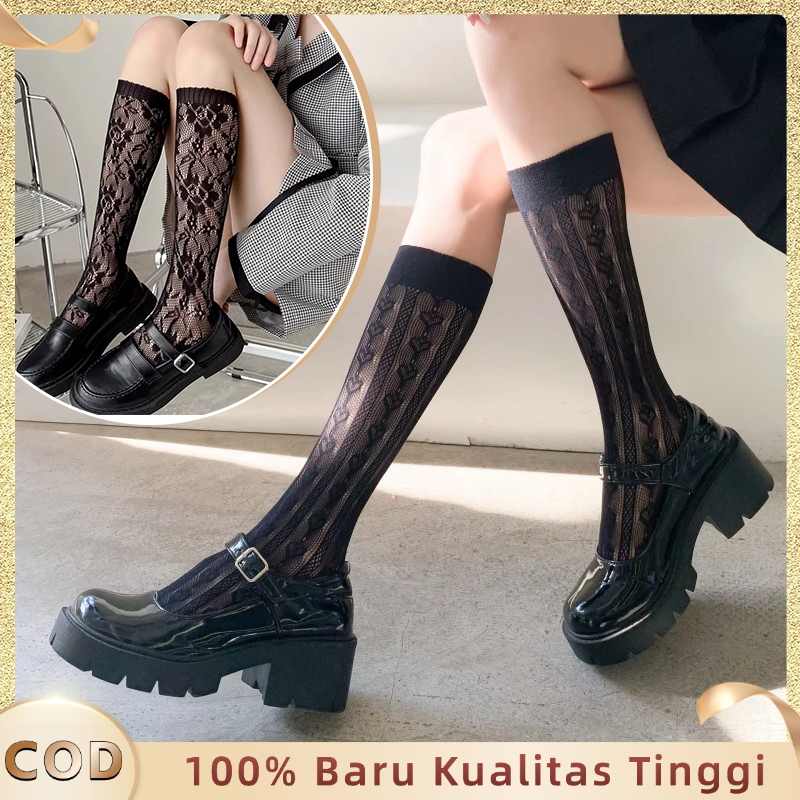 Kaus Kaki Gothic Stocking Motif Bunga Kaos Kaki Lolita Panjang Stocking Pattern