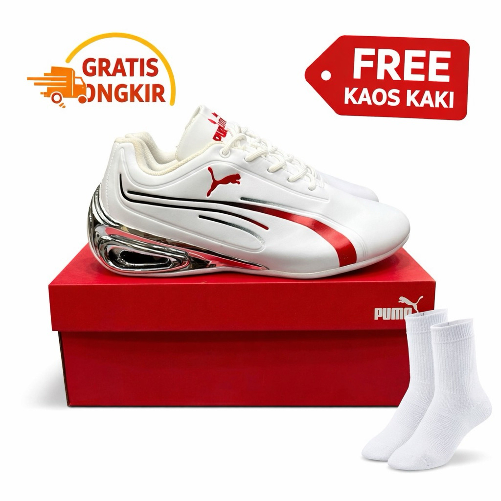 Sepatu Sneakers Puma Future Ferrari New White Red
