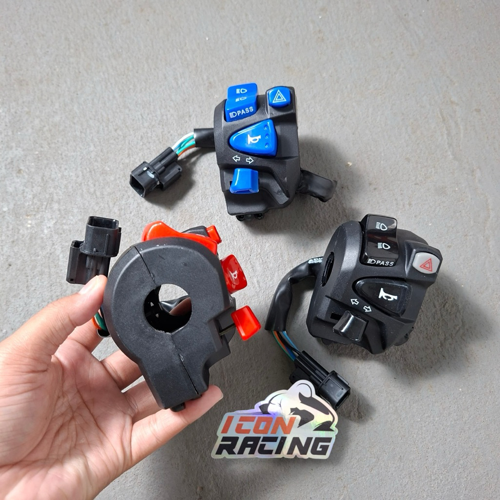 Holder Saklar Kiri Vario 150 LED Vietnam 060 Black dog Saklar Tombol Pass Dim Lampu Plus Hazard Tomb