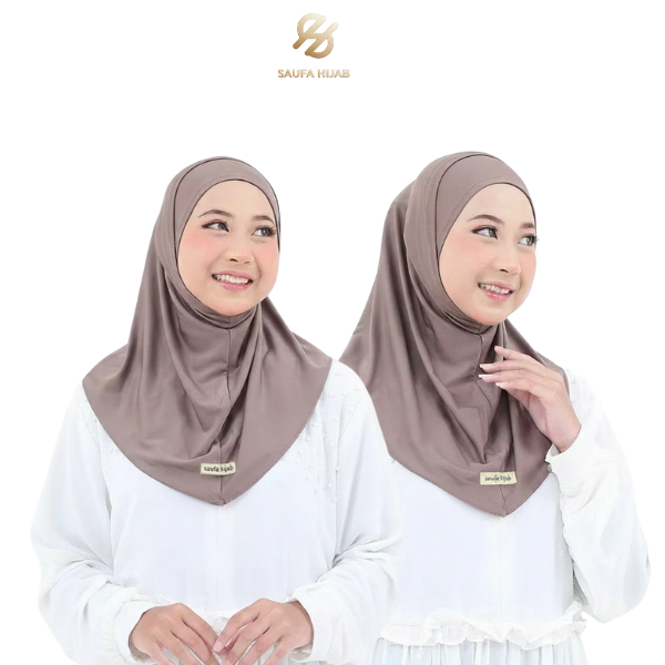 Saufa Hijab -Hijab Sport Non Pet Jersey Premium Helma Jilbab Olahraga Hijab Masker Headset