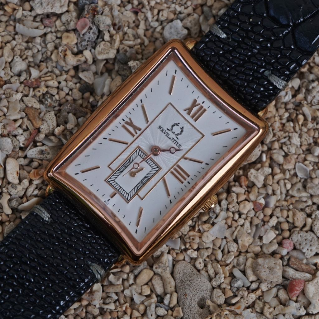 Solvil Et Titus Vintage Jam tangan Tank subsecond langka