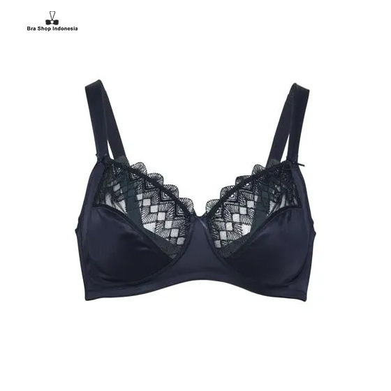 Bra Esmara Minimiser Half See Through Black Blue