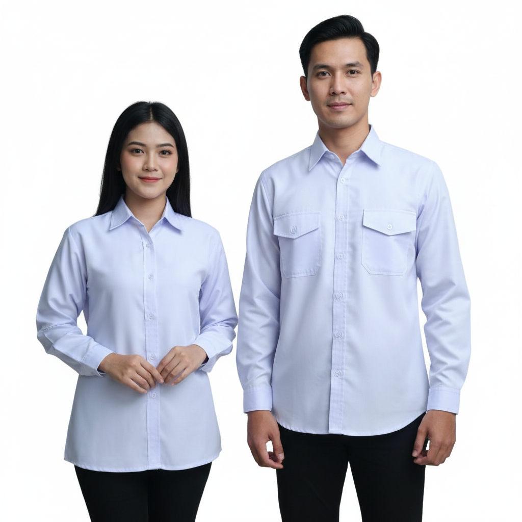 Baju Dinas Putih Pns Wanita Pria Baju Pdh Putih Wanita Pria Baju Putih Atasan Pns Lengan Panjang