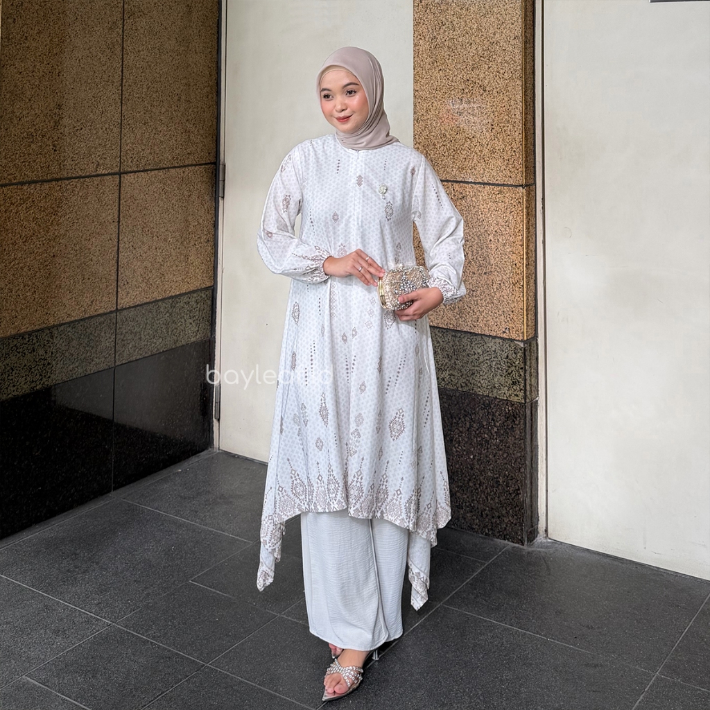 Bayleaf.id Rayana Tunik Wanita Panjang Motif Baju Muslim