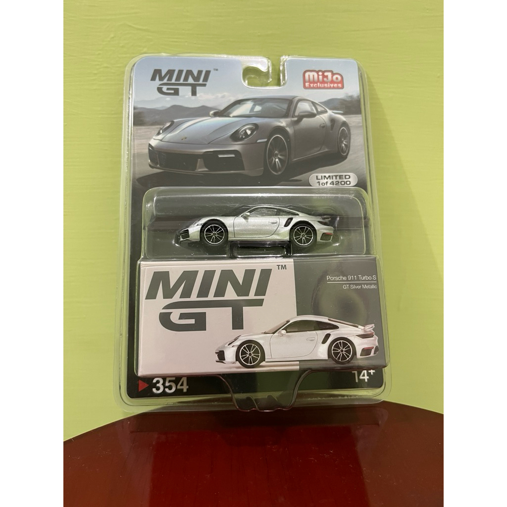 Mini GT 354 Porsche 911 Turbo S GT Silver Metalic