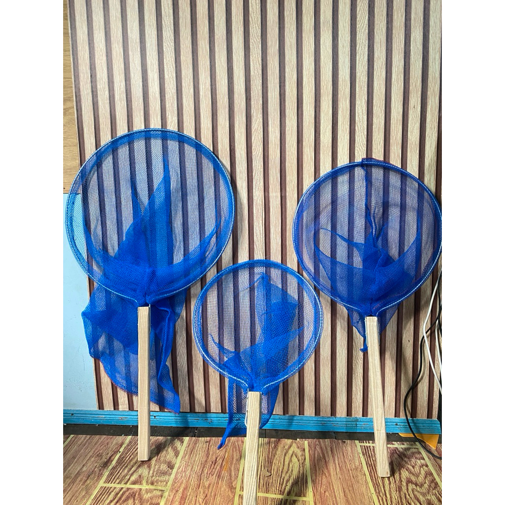 serok ikan bahan kayu dan kawat besi kokoh ukuran besar,sedang,kecil