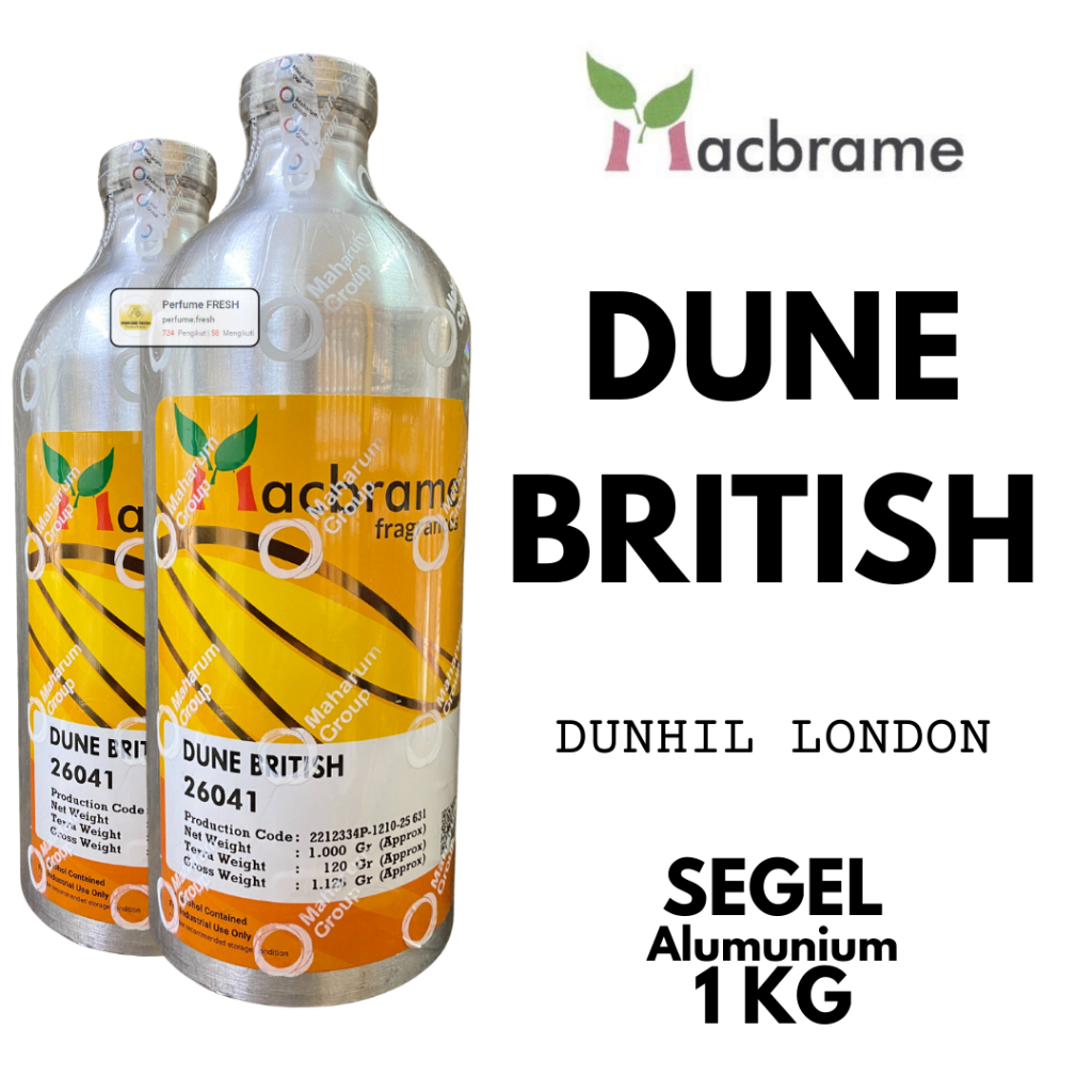 Bibit Parfum MACBRAME - DUNE BRITISH 1 KG SEGEL Alumunium Dunhil London Berkualitas