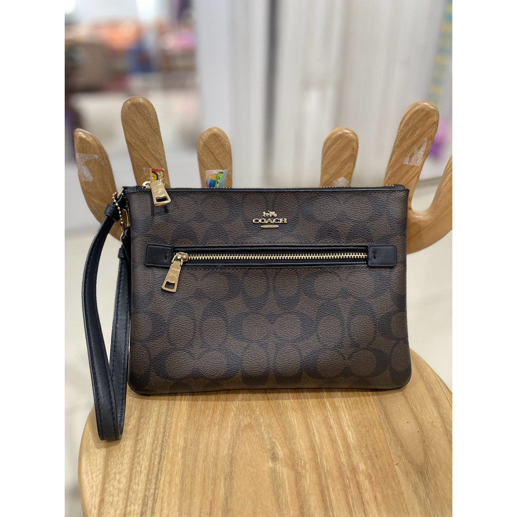 Preloved like new coach rowan signature brown black