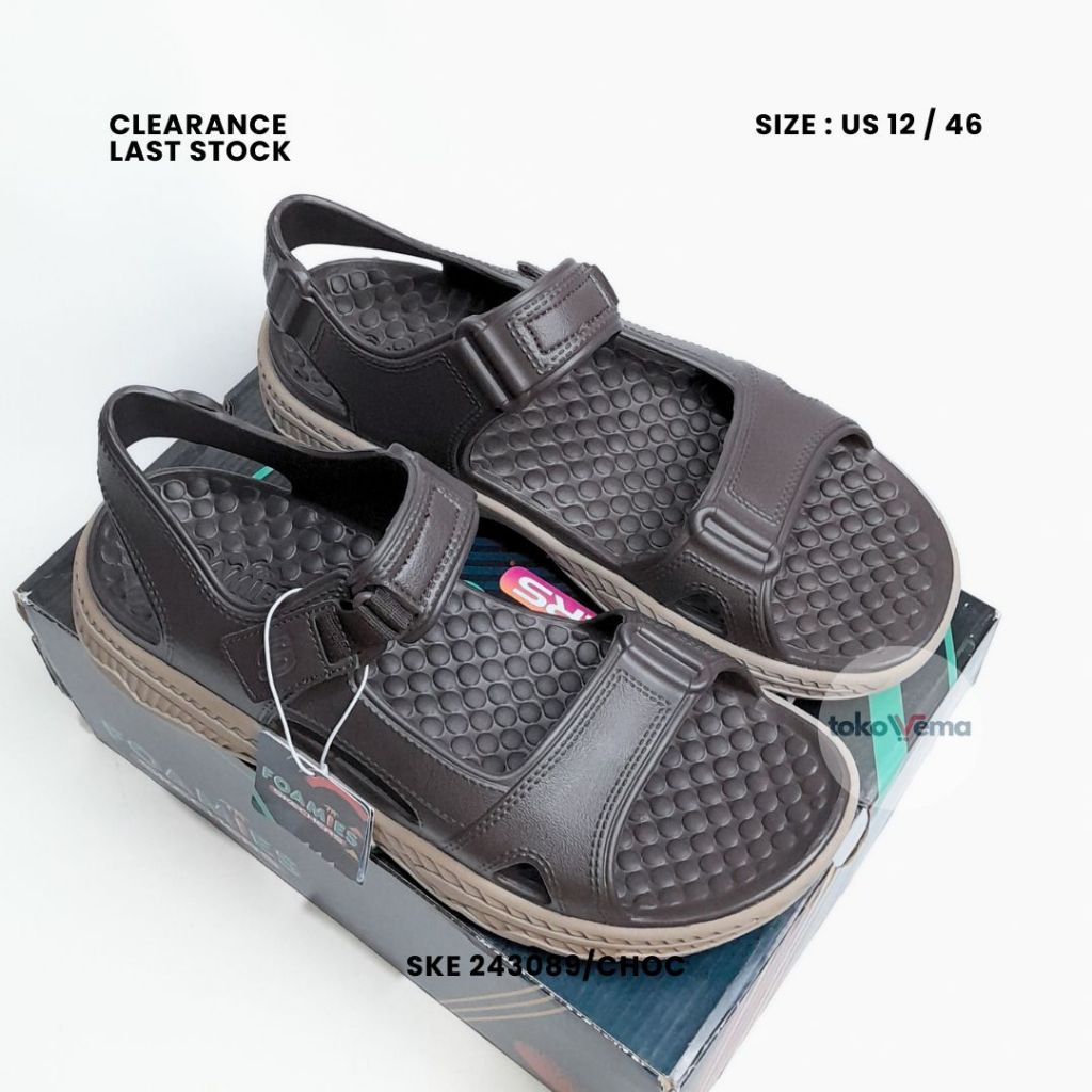 Sendal Pria Original SKECHERS CRESTON Men's Sandal CHOCO 243089/CHOC