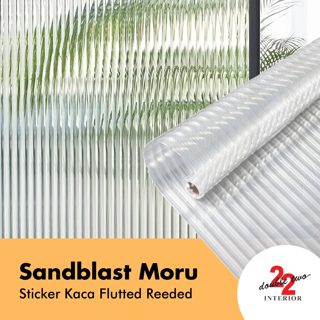 Sandblast MORU / Sticker Kaca 3D Flutted Reeded / Sticker Kaca Es Garis (per 50 cm)
