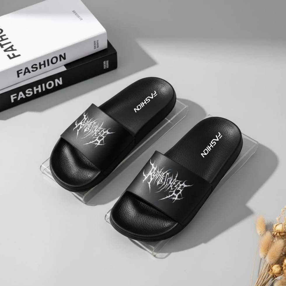 Sandal Slide Pria Keren Ori Unisex Fashion Kasual Elegan Simple Bahan Leather Busa Sendal Selop