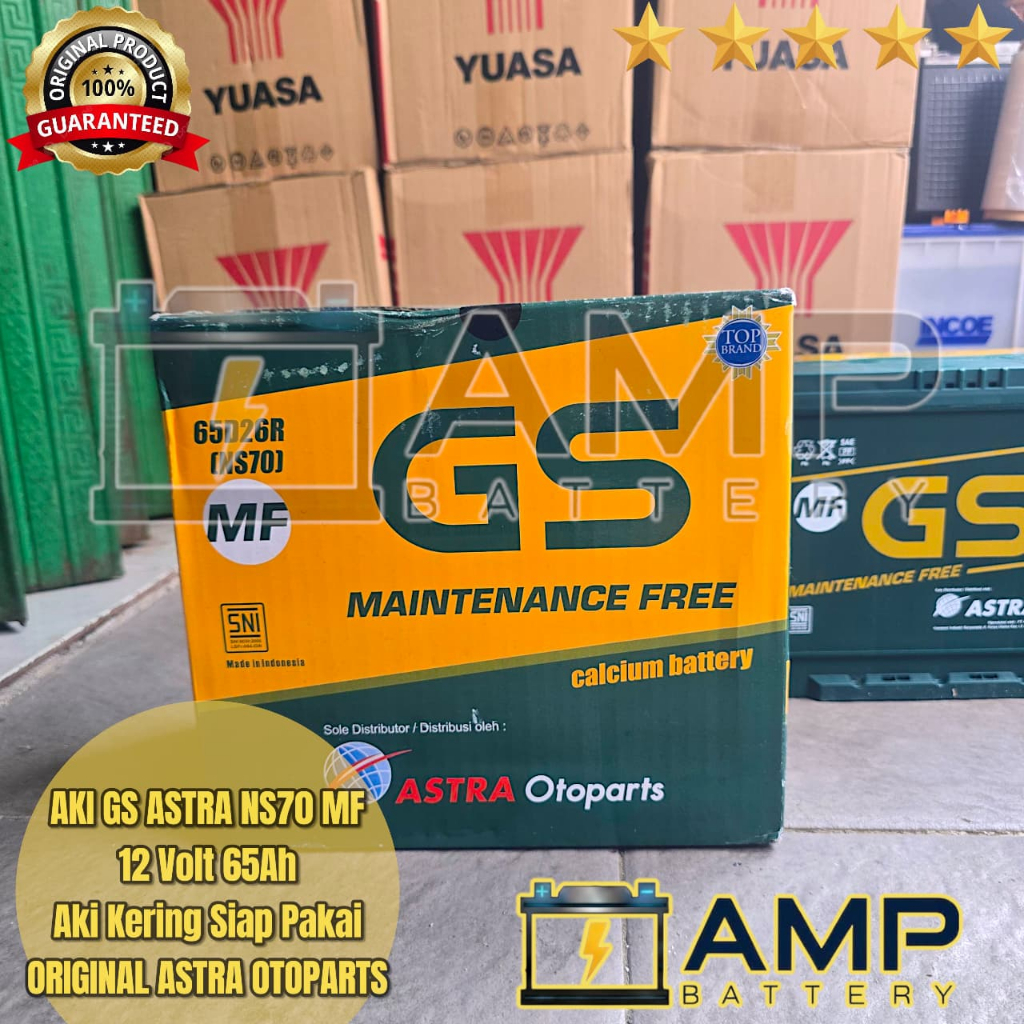 Aki Mobil NS70-65D26R GS ASTRA MF Aki Kering 65Ah Original