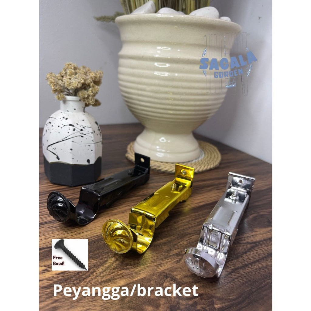 Bracket Kaki Penyangga Besi Gorden Kaki Rell Batang Gorden Bracket Besi Gorden