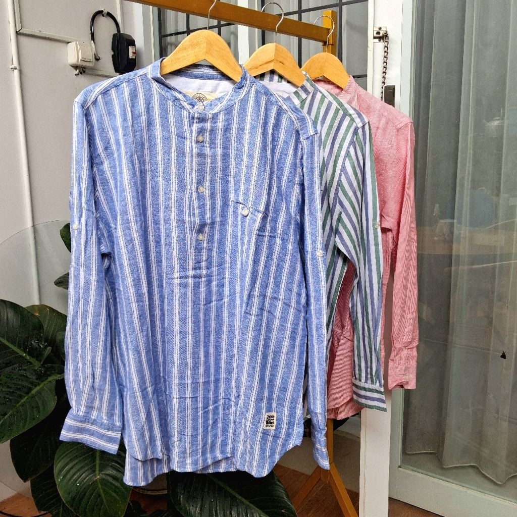 Kemeja Koko Pria Linen Salur Adem