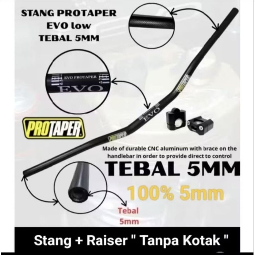 Stang MOTOR Protaper Type Low Tebal 5MM Motor Trail, Vixion, Mio, Supra Universal DLL