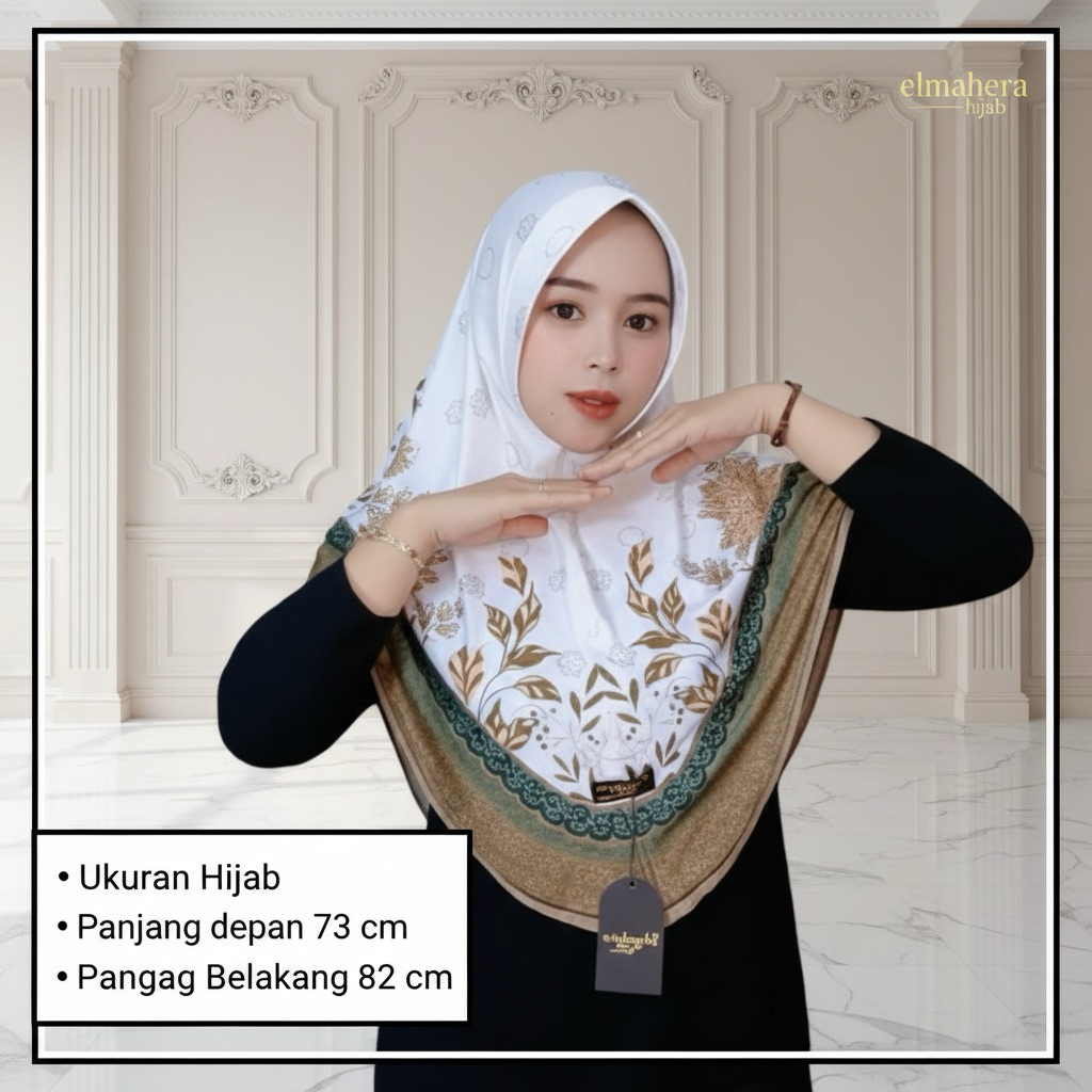 Daily Hijab Instan Bergo Motif Printing Khaira Jersey Zoya