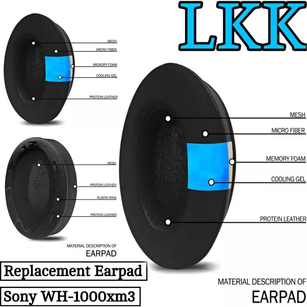 Bantalan Earcup Earpad Busa Headphone Sony WH-1000xm3 / Sony WH1000xm3 WH 1000xm3