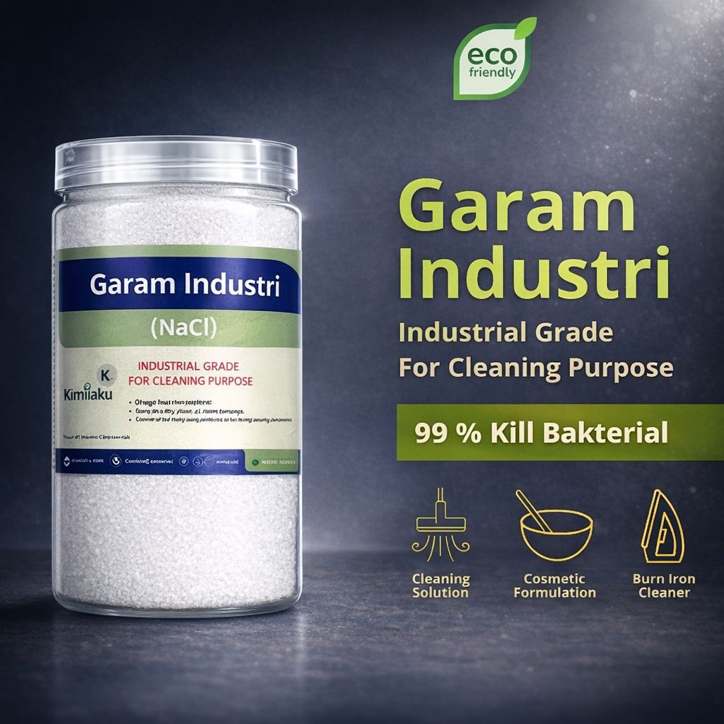 KIMIAKU GARAM NACL INDUSTRI 1KG - Garam Pembersih Multifungsi Garam Nacl Non Yodium Garam Gosok 500g