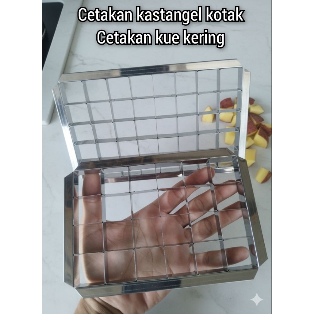 Cetakan kastangel kotak 40 lubang Cetakan kue kering Cetakan nastar kotak Cetakan brownies fudgi