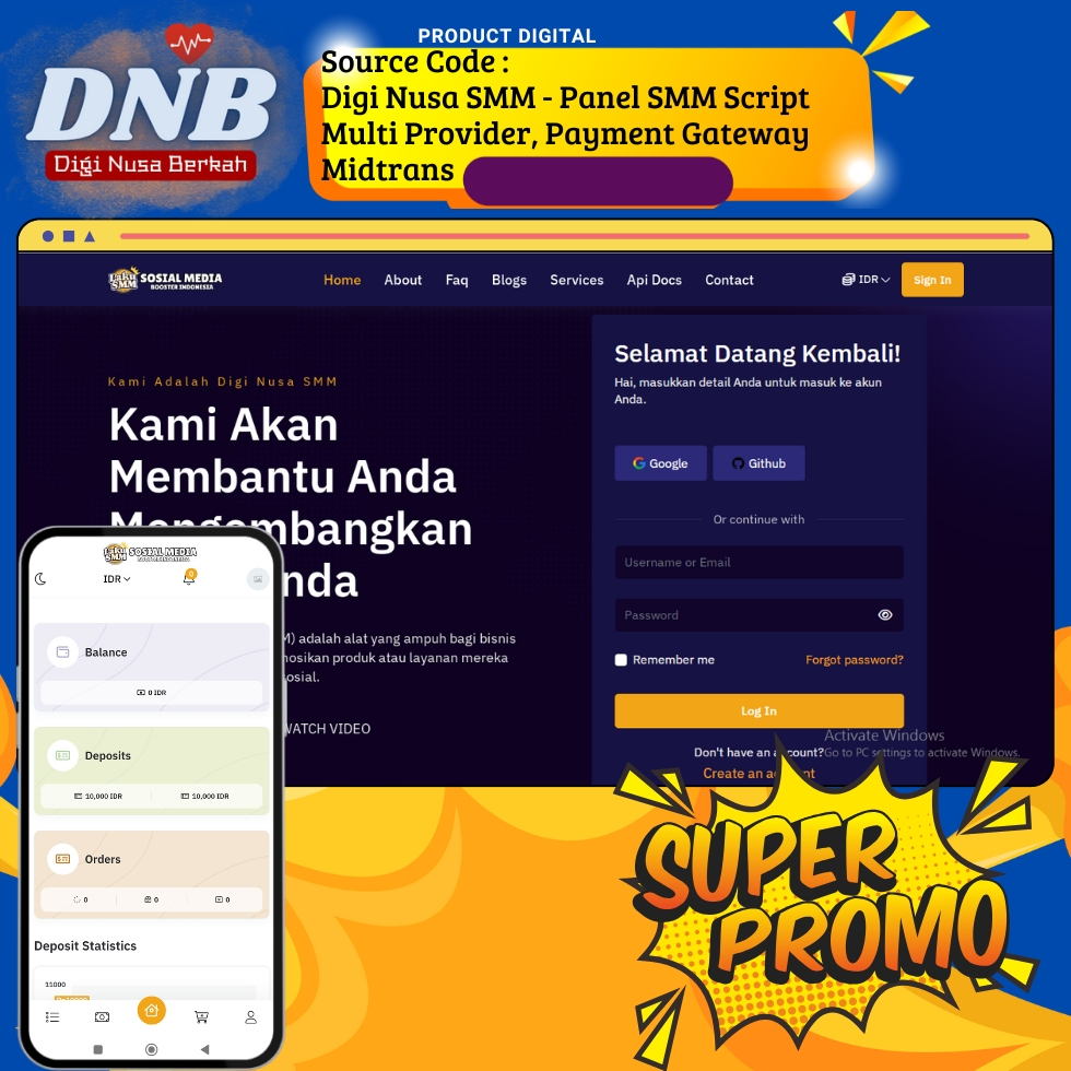 Source Code Panel SMM 2026 Multi Provider dengan payment gateway Midtrans