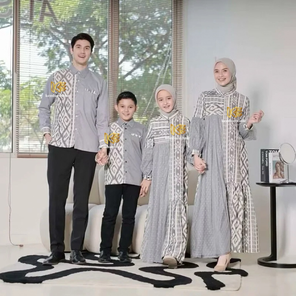 READY STOCK SARIMBIT ADZKIA Set Couple Sarimbit Keluarga Baju Lebaran Couple Prewed Dress Toraja Kem