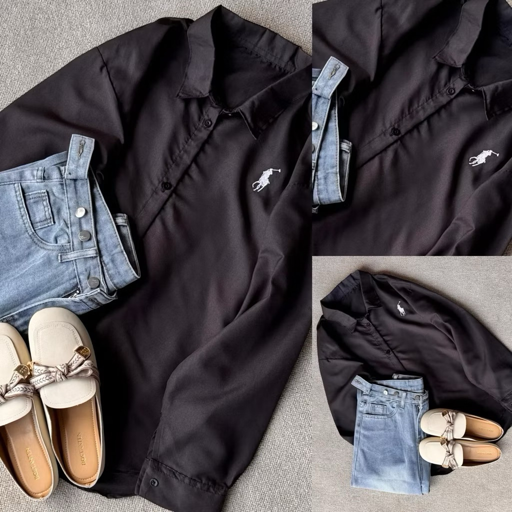 KEMEJA POLO / KEMEJA BORDIR POLO / KEMEJA MOTIF POLO / KEMEJA MOTIF ELEGANT / KEMEJA WANITA BORDIR /