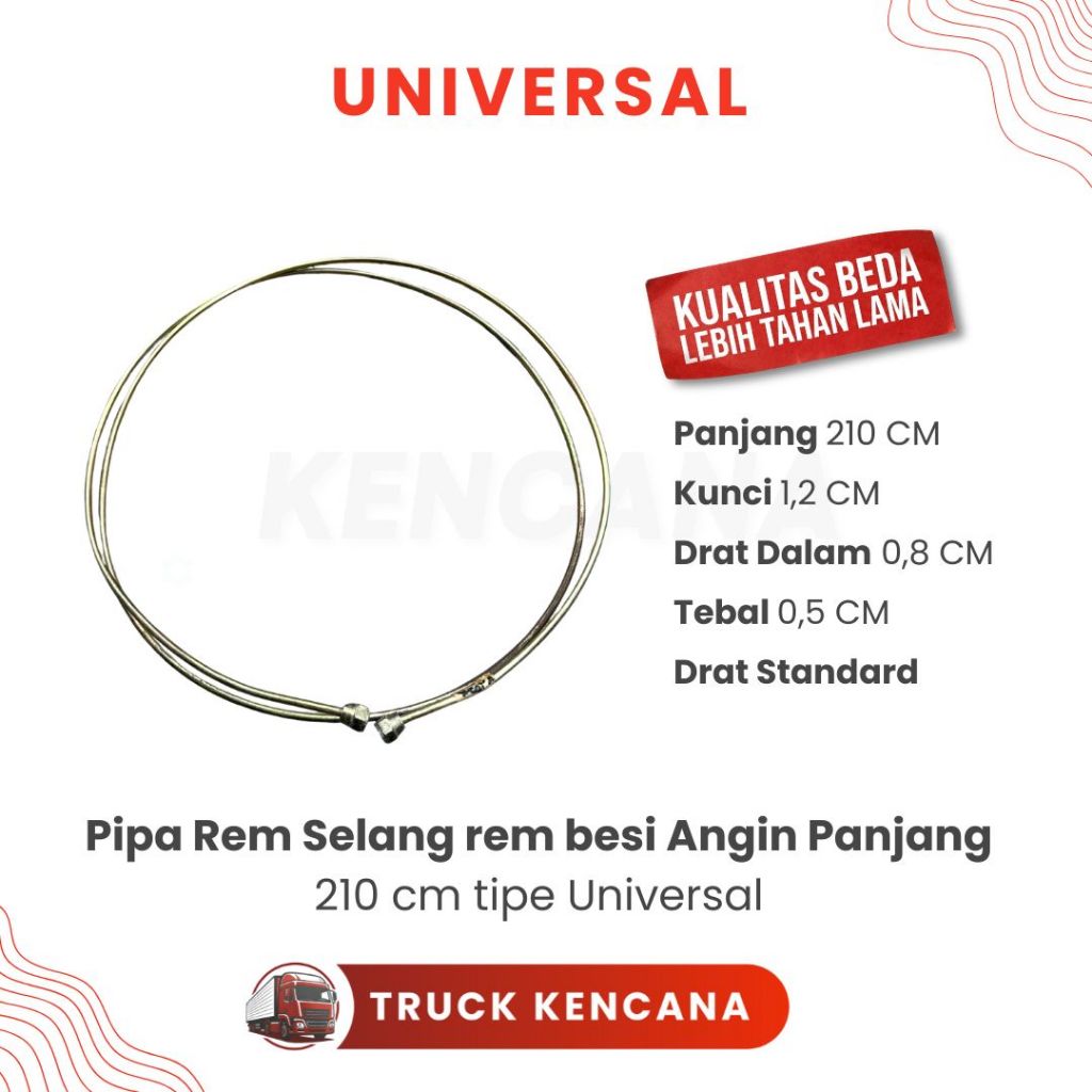 Pipa rem panjang 210 cm pipa ANGIN KOPLING HINO ISUZU NISSAN UD ISUZU roda Truck truk Kencana