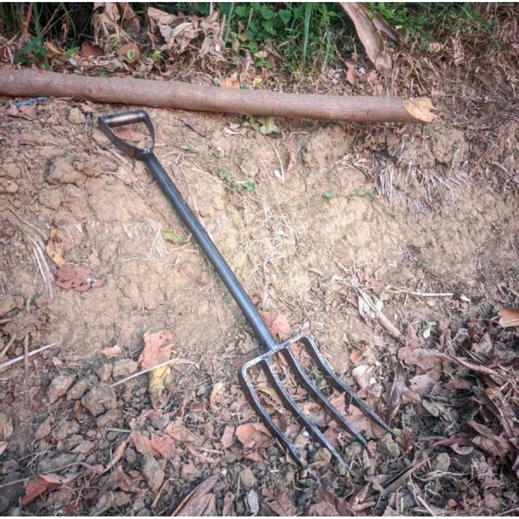 Garpu Tanah Injak Baja Asli Super Tebal Mata Empat - Garpu Tanah Kualitas Super Mantap Full Baja Bes